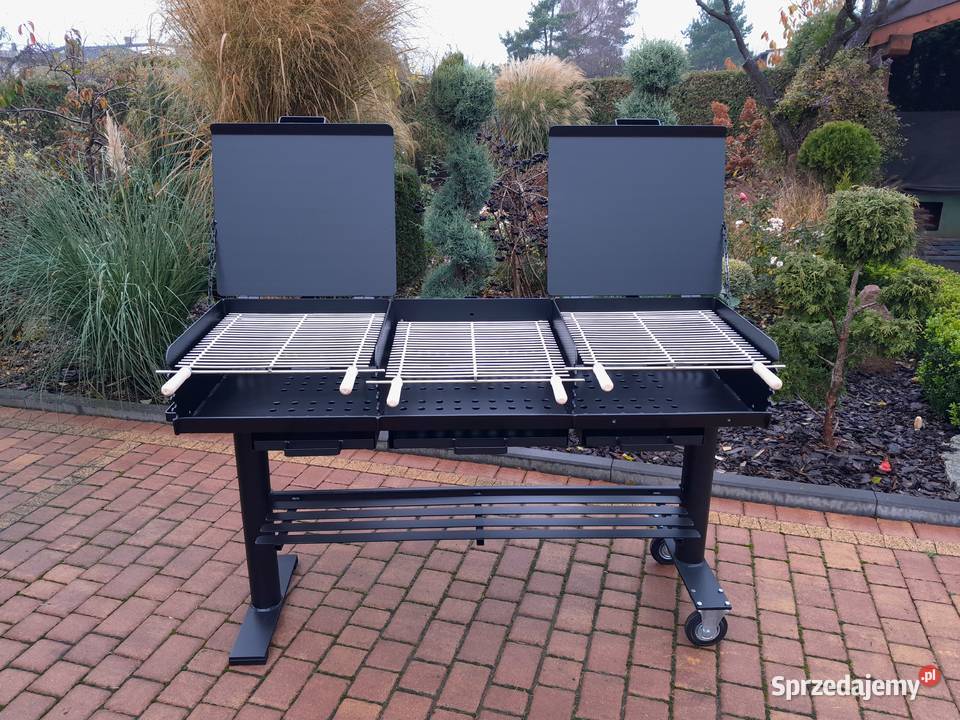 Gastronomiczny grill TRÓJKOMOROWY z POPIELNIKAMI Damasławek