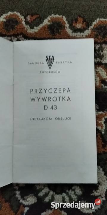 Instrukcja obsługi przyczepa wywrotka D 43 lubelskie Lublin