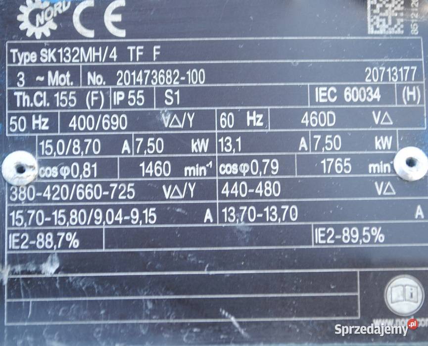 Motoreduktor 75kw 82obrmin Firmy NORD Kargowa