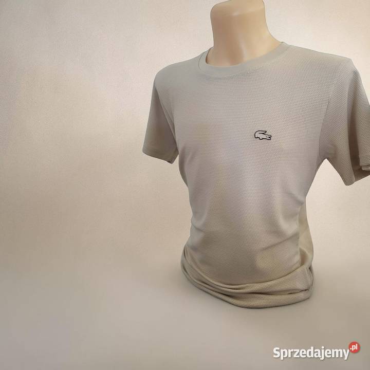 Tshirt bawełniany Lacoste beżowy L regular fit Białystok