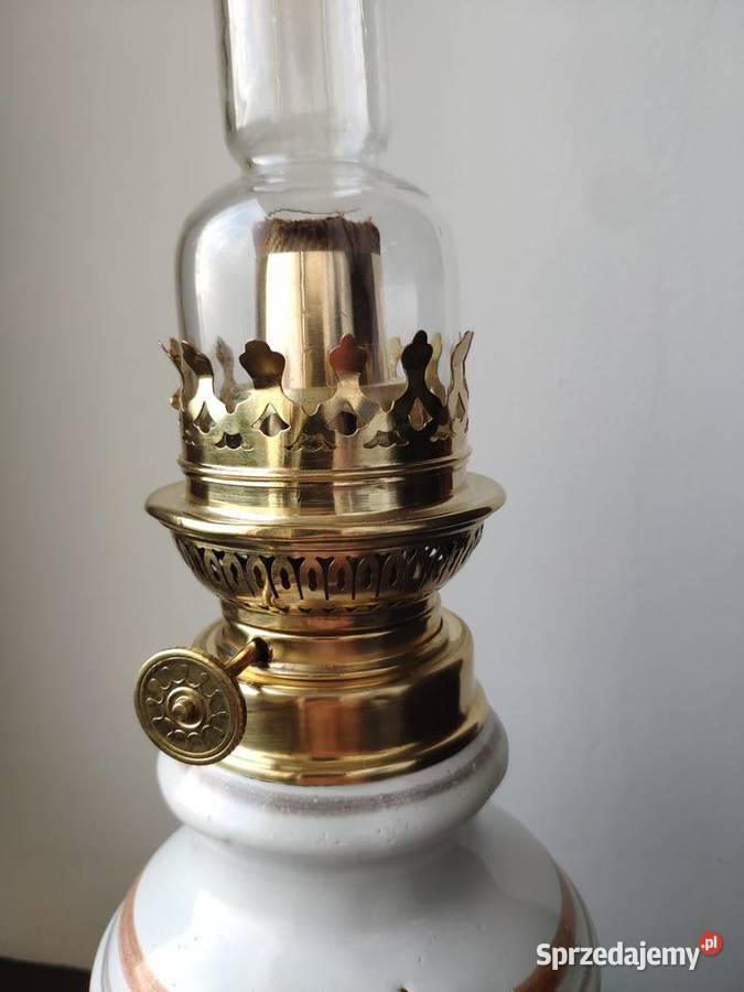 Stara francuska porcelanowa lampa naftowa 331 Antyki Kraków