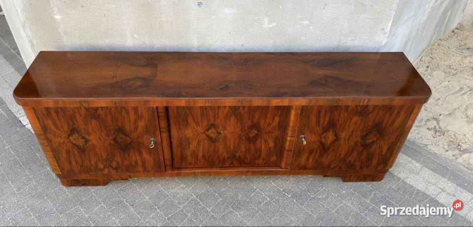Komoda RTV Orzech 180 Art Deco Antyk Renowacji 60cm Wrocław