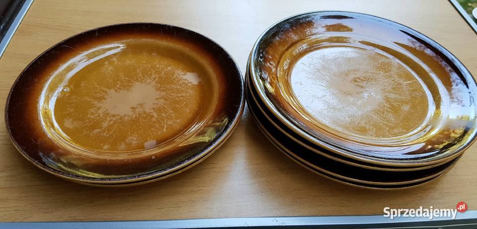 Porcelit fajans Tułowice talerze płytkie PRL