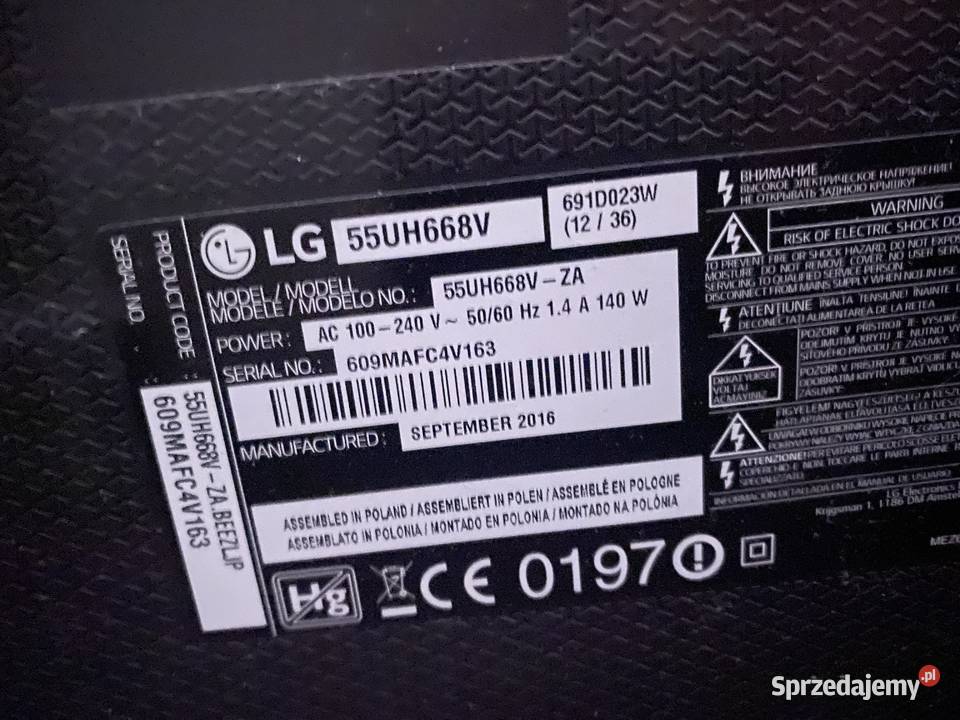 Telewizor Lg55 uszkodzona matryca