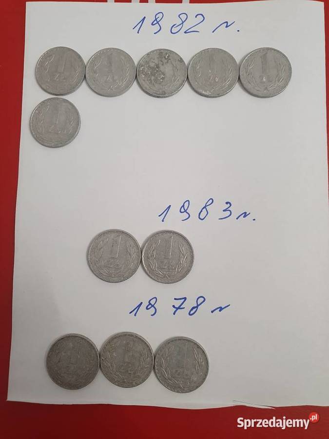 Monety aluminiowe 1 1982r 1983r 1978r mazowieckie Grójec