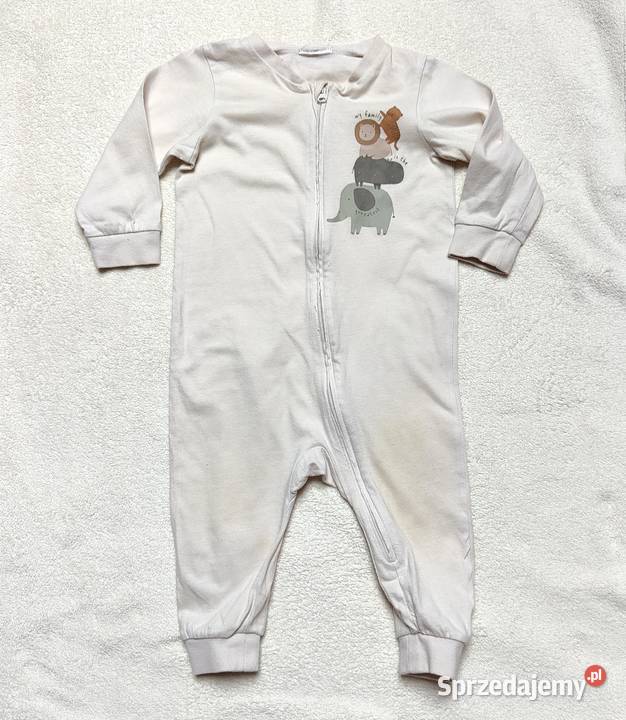 Pajacyk pajac piżama bawełna beż 80 niemowlaka Szczecin