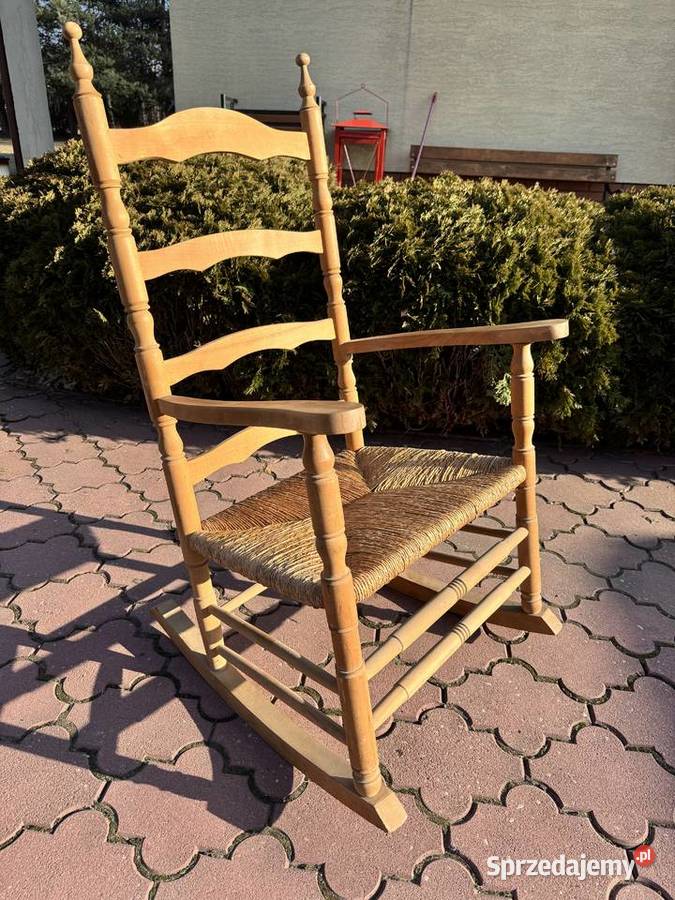Fotel bujany drewniany bujak na biegunach Garwolin