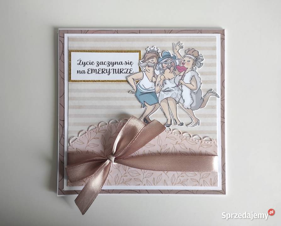 Kartka ręcznie robiona z okazji odejścia na sprzedam