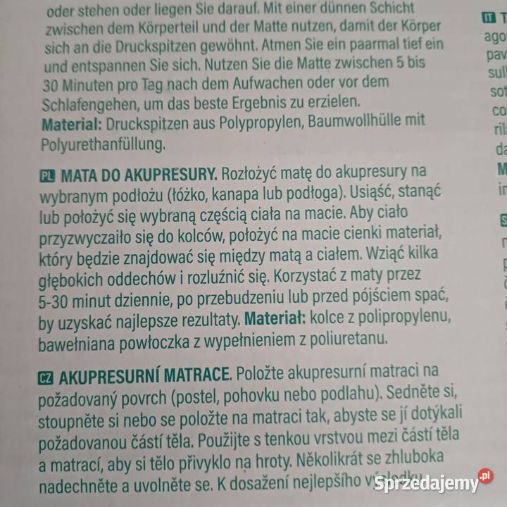 Mata do akupresury NOWA łódzkie Sieradz