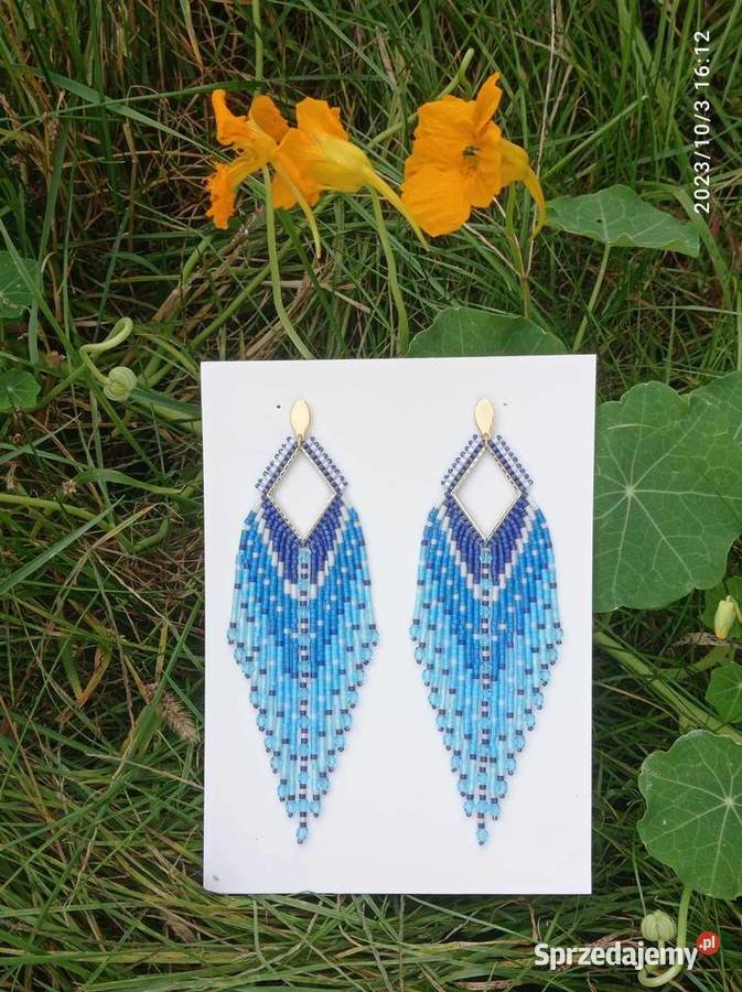 NIEBIESKIE KOLCZYKI KORALIKOWE