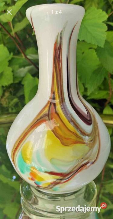 Wazon w stylu Murano głębia kolorów Porcelana i szkło Pabianice sprzedam