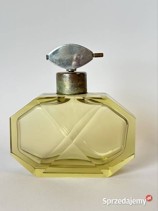 Stary flakon czeskie szkło Art Deco Warszawa