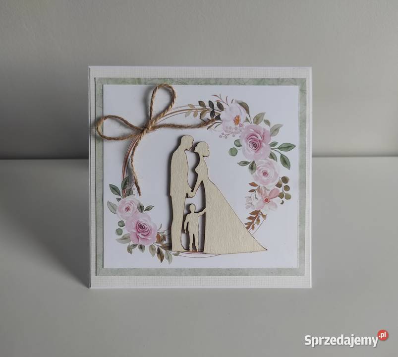 Kartka okolicznościowa ręcznie robiona na wianek Łódź