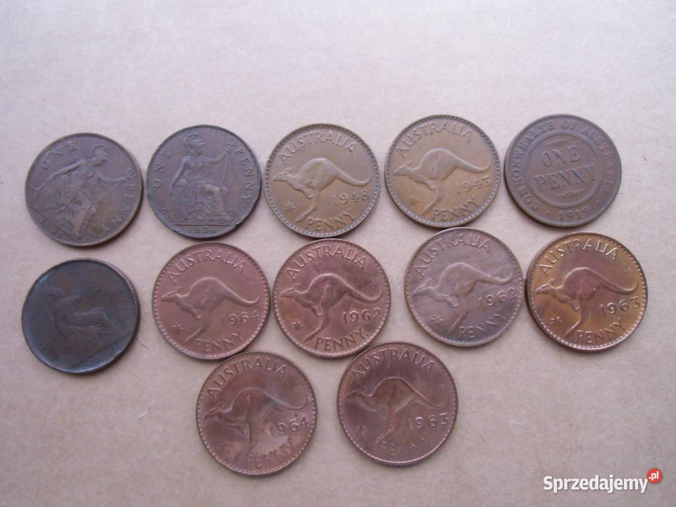 Monety Australii sprzed 1990 roku139 sztuk kujawsko-pomorskie Grudziądz