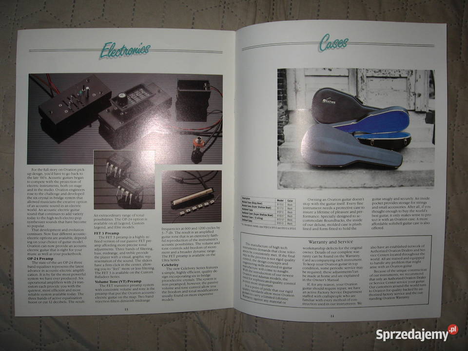 Ovation 1987 katalog gitar Gitary i akcesoria Kępice sprzedam