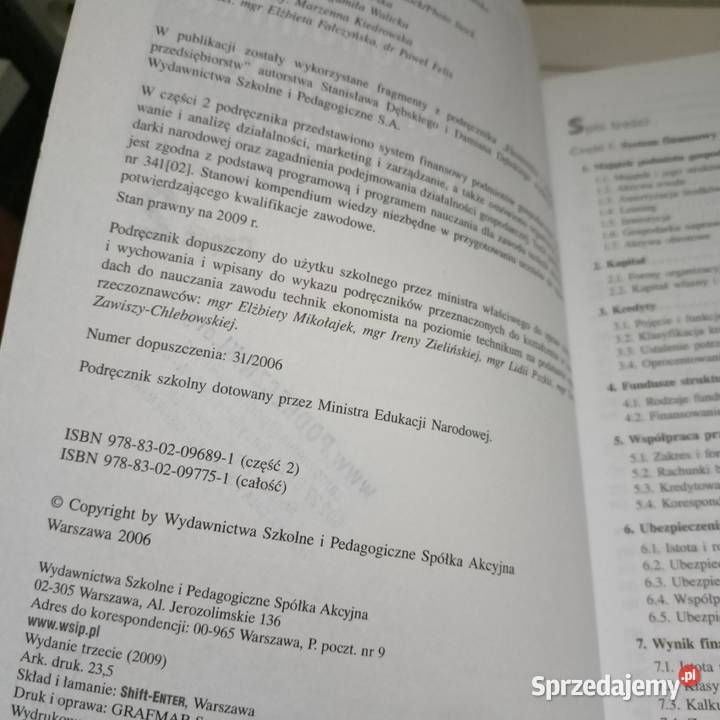 Ekonomika i organizacja przedsiębiorstw Dębski Podręczniki mazowieckie Warszawa