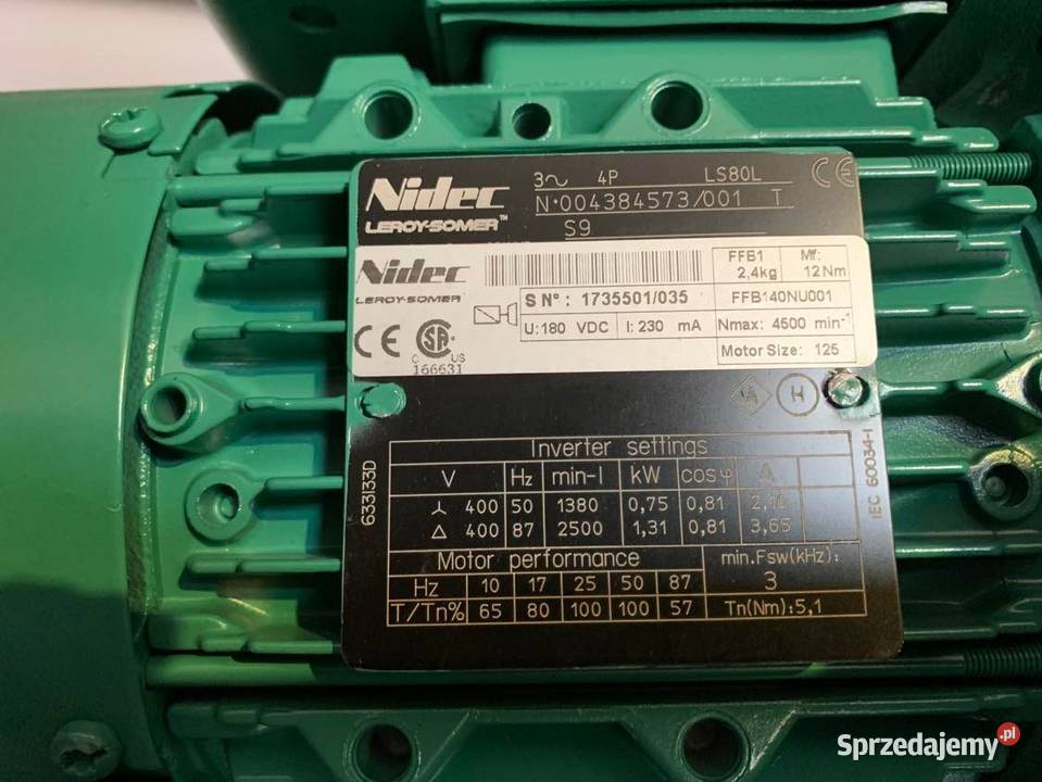 Silnik Nidec Leroy Somer LS 80 L FFB1 075kW with Warszawa
