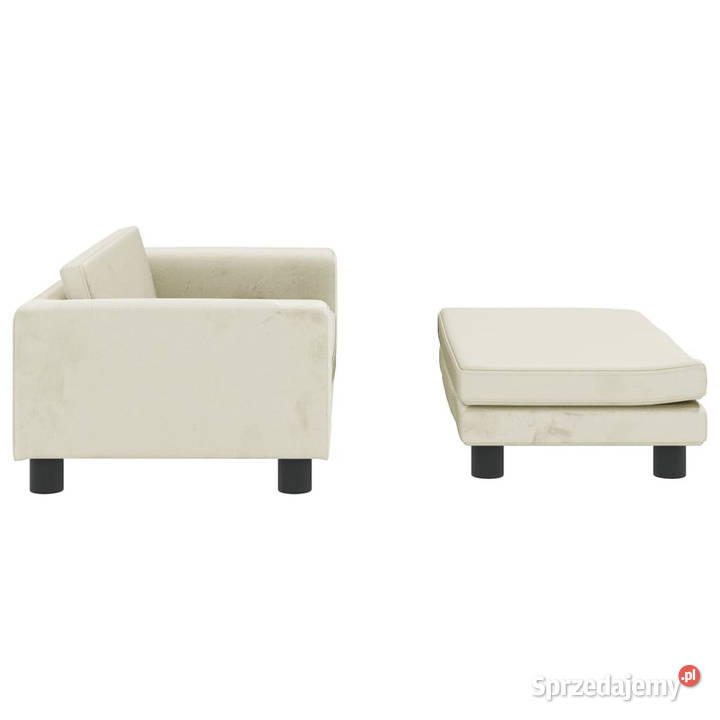 Sofa dziecięca z podnóżkiem kremowa 100x50x30 Pokój dziecięcy Warszawa