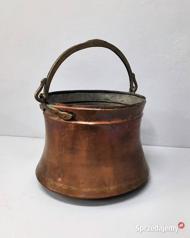 Duży Stary Miedziany Garnek AntykiMarki Marki