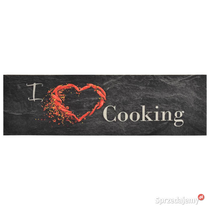 Dywanik kuchenny wzór z napisem Cooking czarny Warszawa