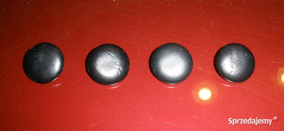 Czarne guziki ze skóry ekologicznej 4 sztuki Kraków