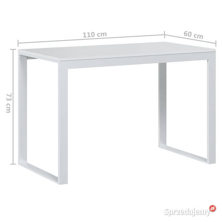 Biurko komputerowe białe 110x60x73 płyta wiórowa