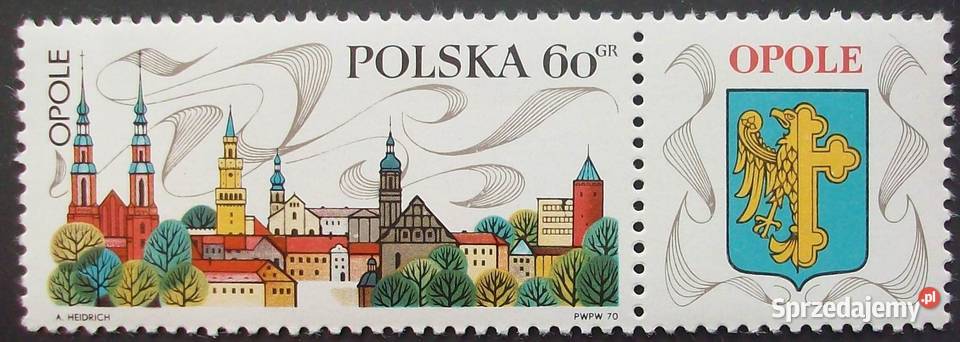 Znaczki polskie 1970 Fi 1853 z błędem B1 z Leźnica Wielka-Osiedle