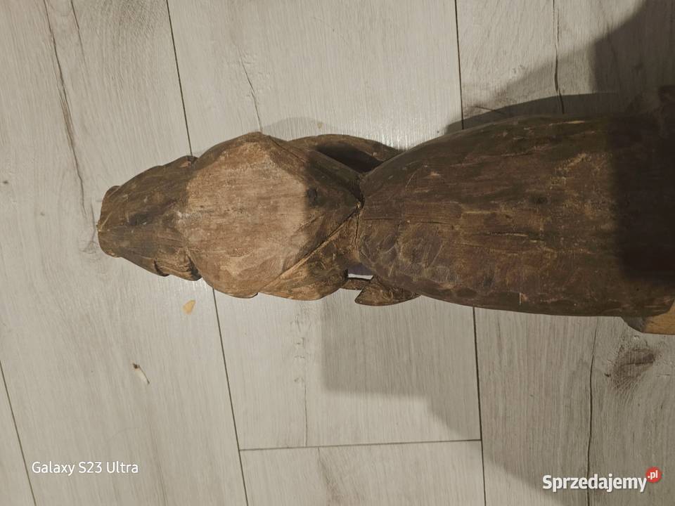 Rzeźba Ludowa Drewniana Baba Vintage PRL Styl Antyki Olsztyn