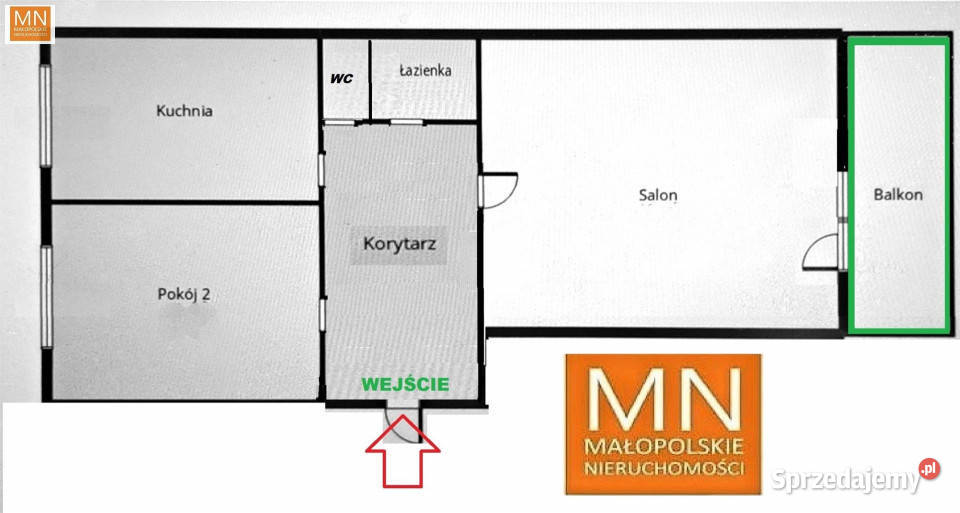 Sprzedaż mieszkania Kraków Barbary 49m2 2 pokoje Sprzedaż