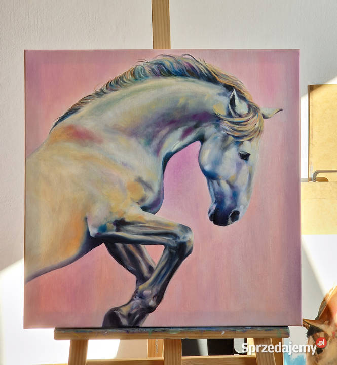 Obraz koń malarstwo olejne 60x60