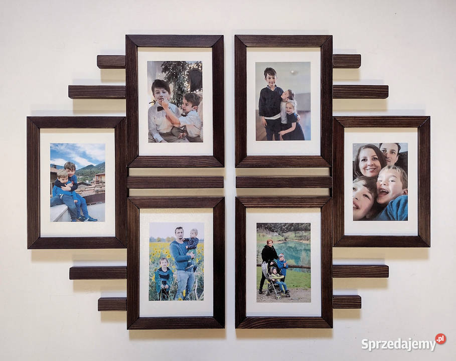Drewniana Multirama Ramka na 6 zdjęć 15X21 Ramki i ramy Warszawa