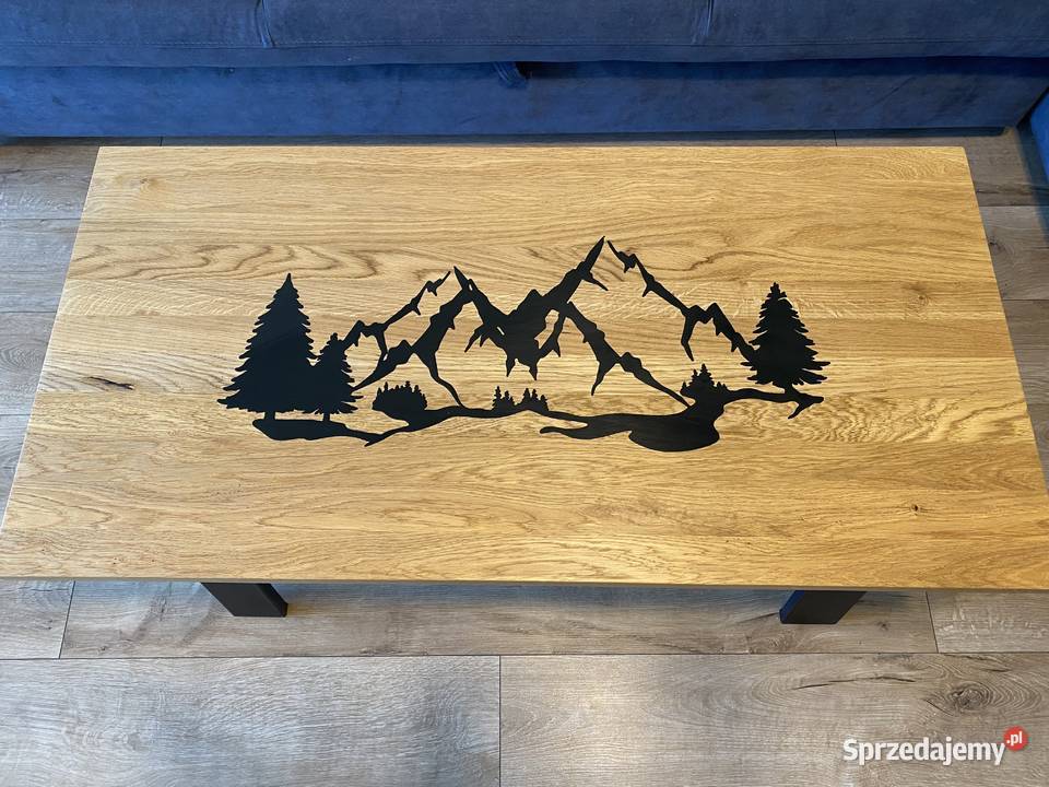 Stół kawowy dębowy z żywicą epoksydową Tarnów