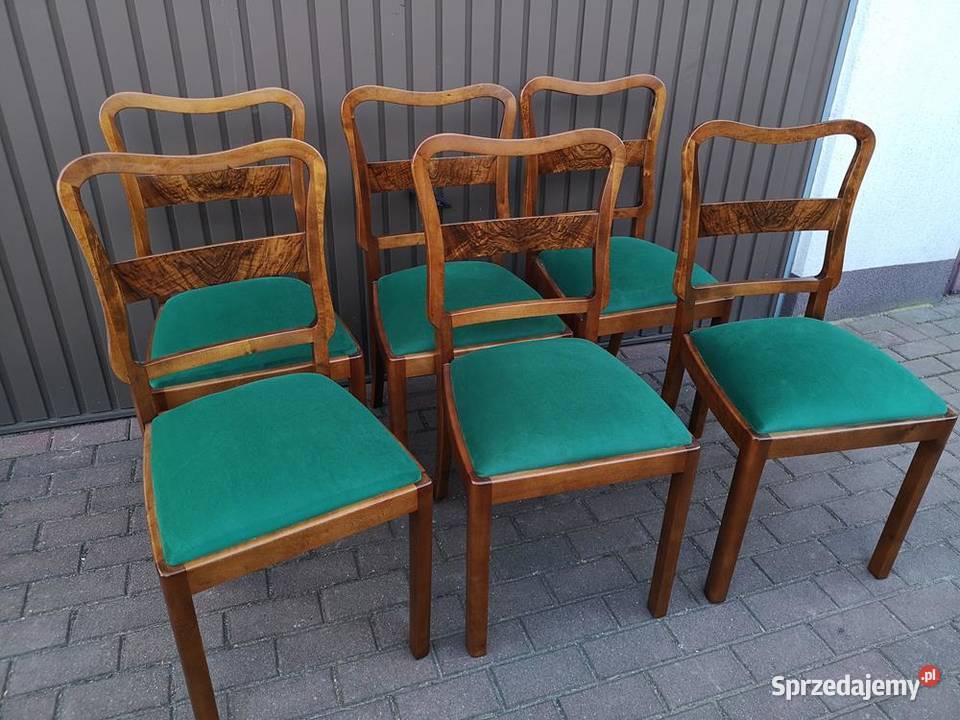 Krzesła ARTDECO Stare Antyk Komplet 6 Sztuk Swarzędz