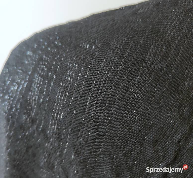 Duży czarny szalik chusta szal czerń srebrna