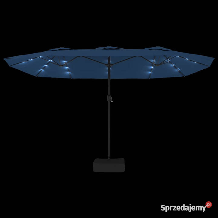 Podwójny parasol ogrodowy z LED niebieski Warszawa
