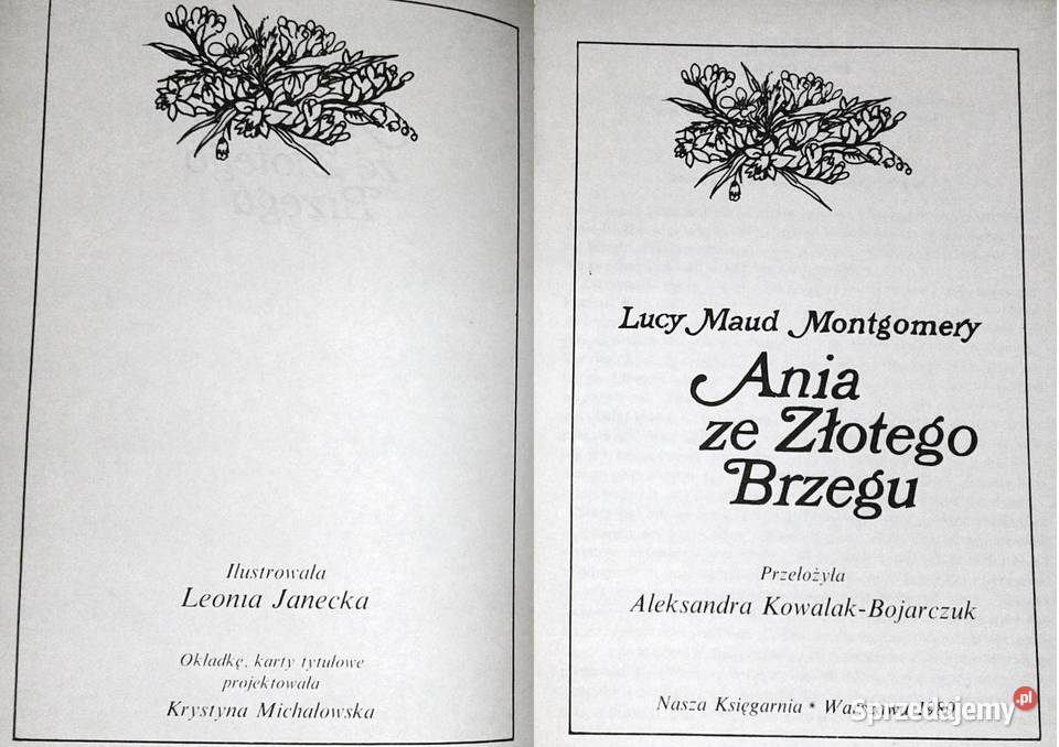Ania ze Złotego Brzegu Lucy Maud Montgomery lubelskie Chełm sprzedam