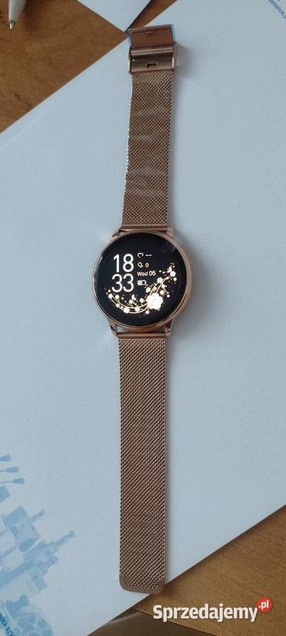 Smartwatch bluetooth zegarek różowe złoto pasek Niepołomice