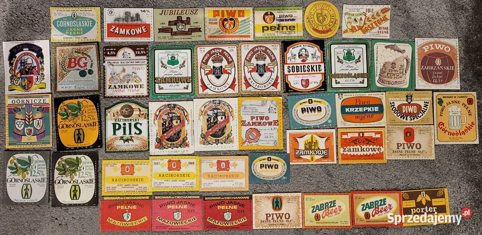 Etykiety piwne zestaw 362 etykiet polskie Ząbki