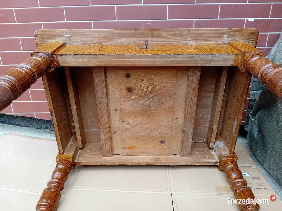 Stół drewniany z szufladą mazerowany Bielsko-Biała