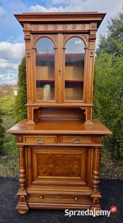 Eklektyczny wąski kredensik orzechowy 9280 zachodniopomorskie Szczecin