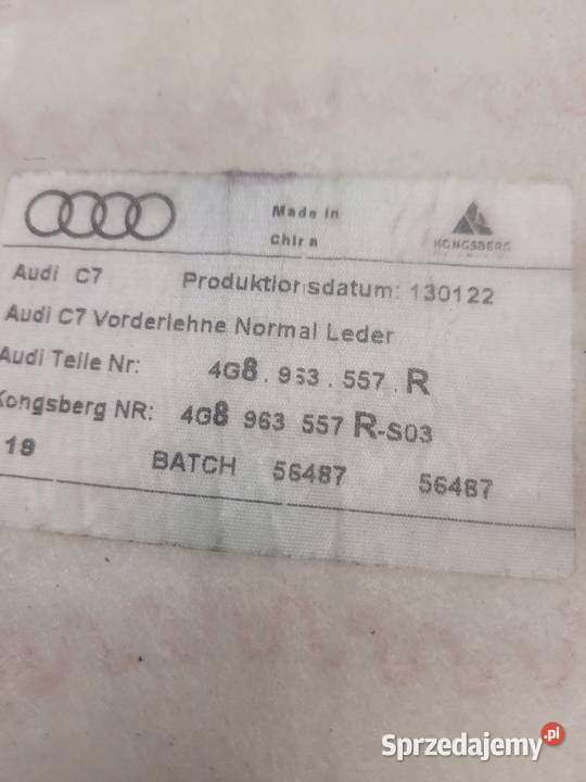 MATA GRZEWCZA FOTELA GÓRA AUDI A6 C7 A7 Przystajń