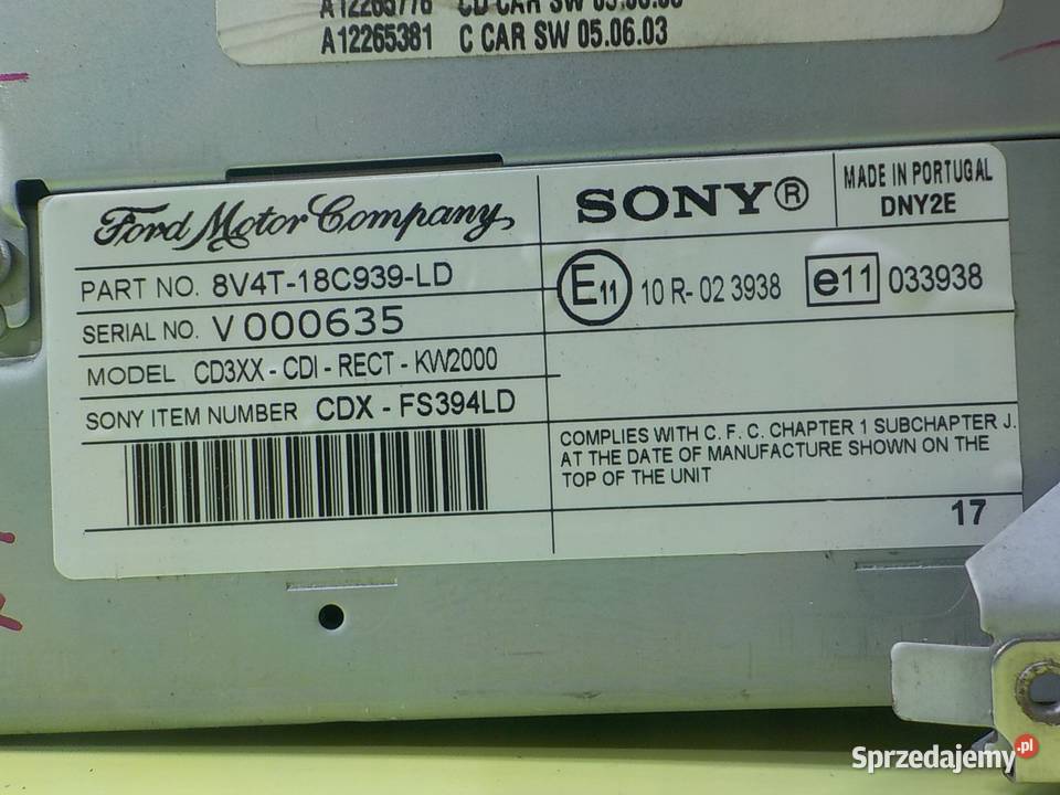 FORD KUGA MK1 I 10r 5D radio CD 8V4T18C939LD Suków