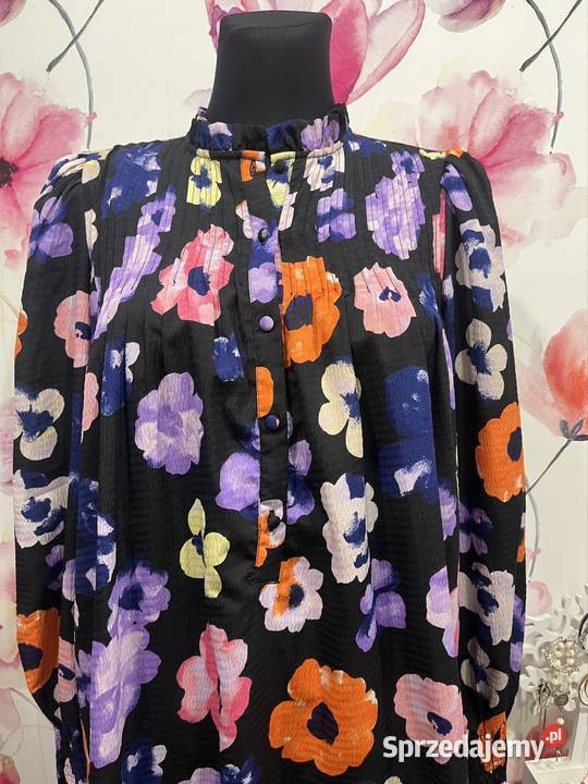 Vero moda sukienka modny wzór kwiaty hit 36 niebieski Choszczno