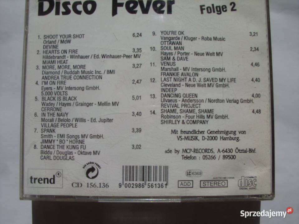 Disco plyta CD DISCO FEVER 2 FOLGE sprzedam