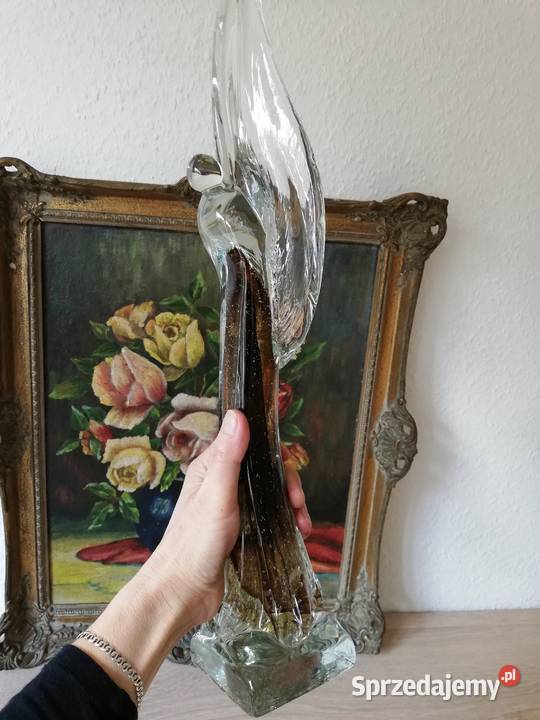 Duży szklany Anioł szkło artystyczbe Gorlice