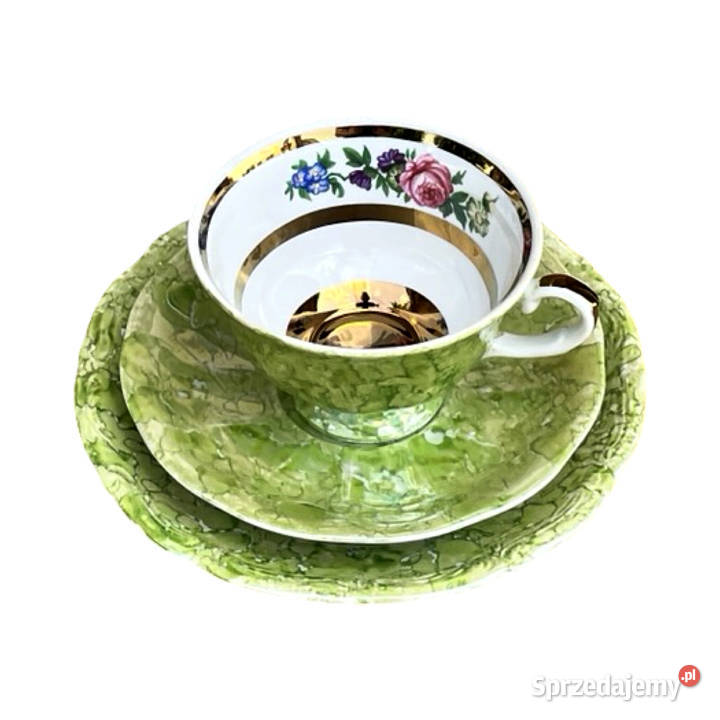 Zielony zestaw śniadaniowy Zakład Porcelany mazowieckie Warszawa