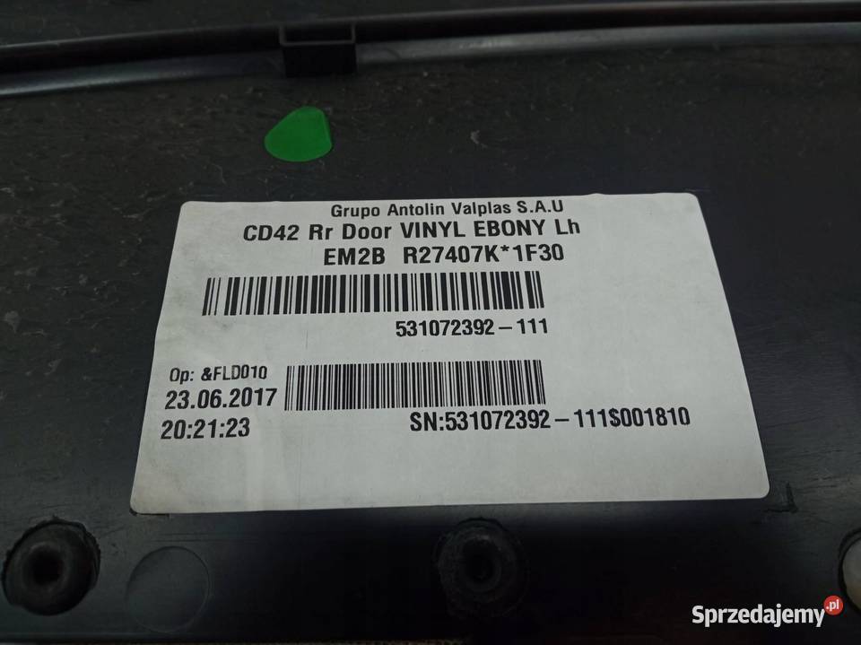 TAPICERKA BOCZEK LEWY TYŁ MK2 Ford S II 20152023