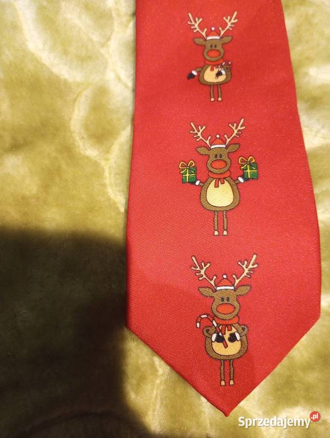 Krawat męski prezent świąteczny renifer Merry dolnośląskie Wrocław