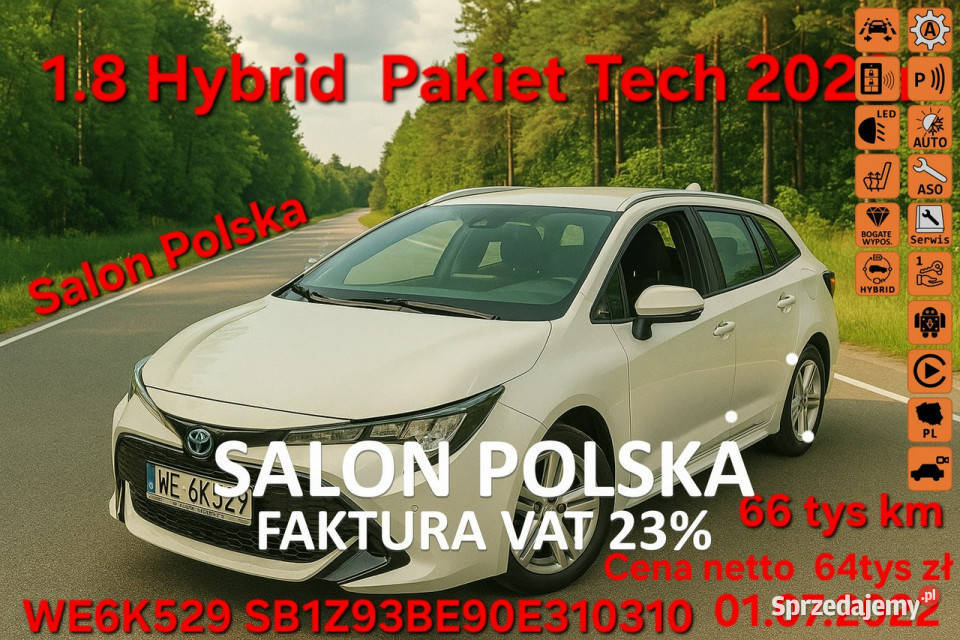 Toyota Corolla 22r Gwarancja Salon Polska 18 1798cm3 Białystok