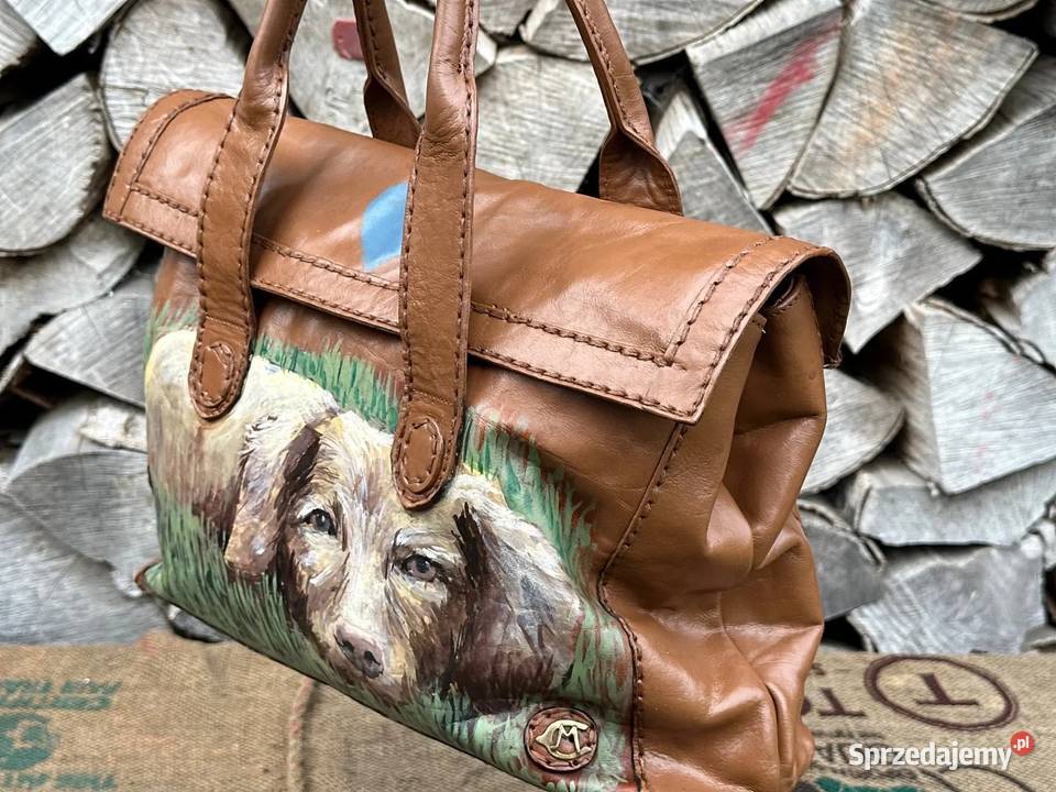 Torebka do ręki Ręcznie Malowana Hand Made czerwony Warszawa